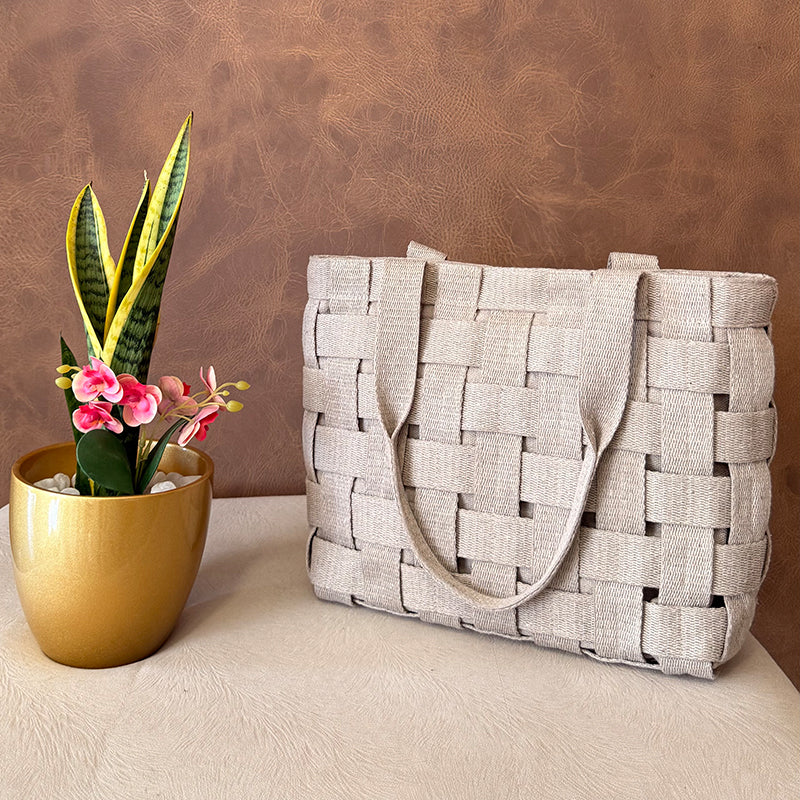 Bolsa Eco Fashion Trancê Areia — imagem oficial Santa Luzia