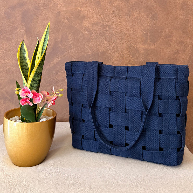 Bolsa Eco Fashion Trancê Marinho — Santa Luzia, Curadoria Praiana