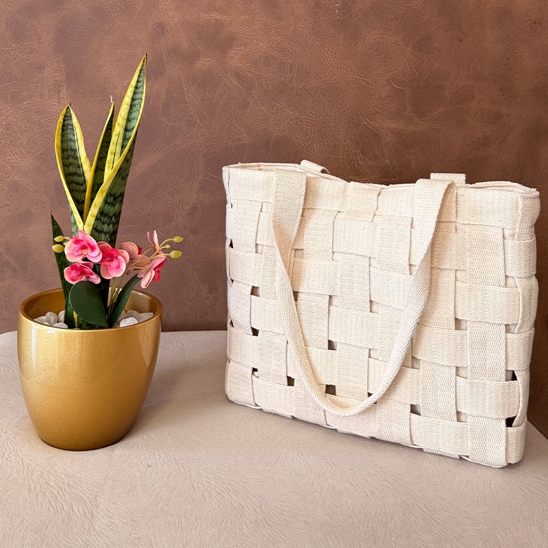 Bolsa Eco Fashion Trancê Crua — Santa Luzia, Curadoria Praiana