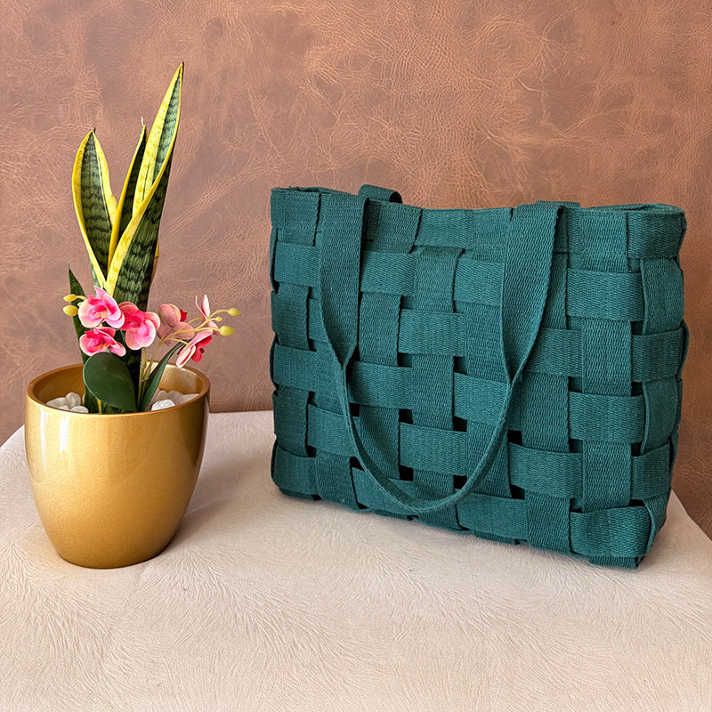 Bolsa Eco Fashion Trancê Verde — Santa Luzia, Curadoria Praiana